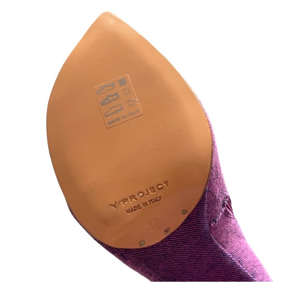 NEW Y/Project Pointy Patent Ankle Boots In Fuchsia - Picture 16 of 16